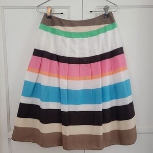 Talbots,size 2 Multicolor Striped Pleated Skirt